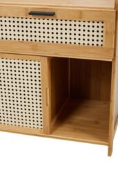 H&O Direct Wooden Nightstand Storage Cabinet in Brown - thumbnail 4