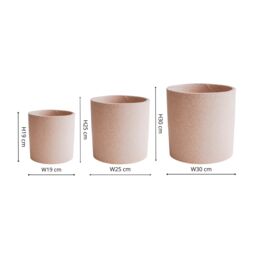 Ivyline Valetta Blush Terrazzo Planter Set of 3 Premium Glaze in Light Pink - thumbnail 4