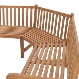 Berkfield Home Garden Corner Bench 185x185x90 cm Solid Teak Wood in Brown - Size: 185 x 185 x 90 cm - thumbnail 3