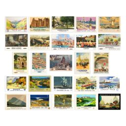 "Artery8 Wall Art Print 50 Pcs British Railway Train Sea Travel Aesthetic Collage Kit s A6 Set Pack 15x10 cm (6x4"") Room Decor Collector GNER GWR Rail" - thumbnail 2