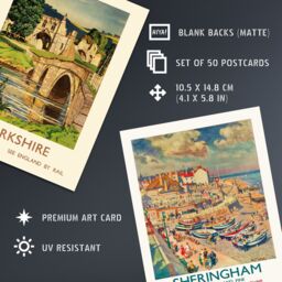 "Artery8 Wall Art Print 50 Pcs British Railway Train Sea Travel Aesthetic Collage Kit s A6 Set Pack 15x10 cm (6x4"") Room Decor Collector GNER GWR Rail" - thumbnail 5
