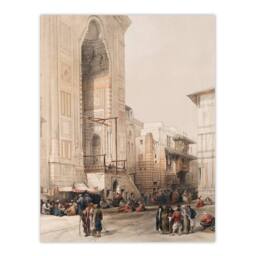 Artery8 David Roberts Framed Wall Art Mosque of Sultan Hassan Grand entrance in Beige - Size: A4 - thumbnail 3