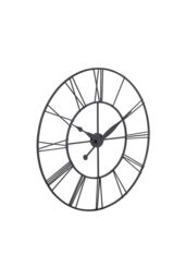 Living and Home 80cm Large Silent Skeleton Metal Wall Clock Statement Timepiece for Living Room Décor in Dark Grey - thumbnail 5