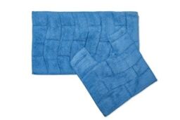 New Edge Blinds Ripple Collection Pure Cotton Jacquard 2pc Bath Set in Blue - Size: 50 cm x 80 cm - thumbnail 2