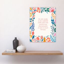 "Artery8 Wall Art Print Sure to Reach Nirvana Buddhist Mindfulness Quote Floral Poster - Size: W24"" x H32""" - thumbnail 4