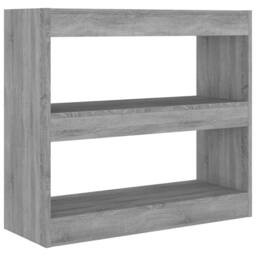 Berkfield Home Decorative Book Cabinet/Room Divider Grey Sonoma 80x30x72 cm - Size: 80 x 30 x 72 cm - thumbnail 3