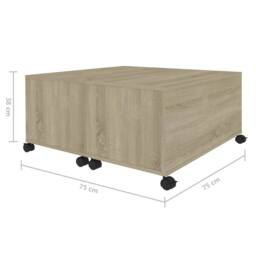 Berkfield Home Durable Coffee Table Sonoma Oak 75x75x38 cm Engineered Wood in Brown - Size: 75 x 75 x 38 cm - thumbnail 8