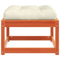 Berkfield Home Garden Footstool with Cushions Wax Brown Solid Wood Pine - thumbnail 6