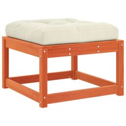 Berkfield Home Garden Footstool with Cushions Wax Brown Solid Wood Pine - thumbnail 7