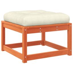 Berkfield Home Garden Footstool with Cushions Wax Brown Solid Wood Pine - thumbnail 2