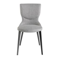 Angel Cerda Grey Fabric Dining Chair, Anthracite Stainless Steel - thumbnail 2