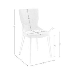 Angel Cerda Grey Fabric Dining Chair, Anthracite Stainless Steel - thumbnail 8