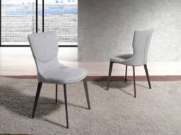 Angel Cerda Grey Fabric Dining Chair, Anthracite Stainless Steel - thumbnail 3