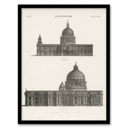 Artery8 Vintage Encyclopaedia Britannica Framed Wall Art St Paul St Peters in White - Size: A4 - thumbnail 1