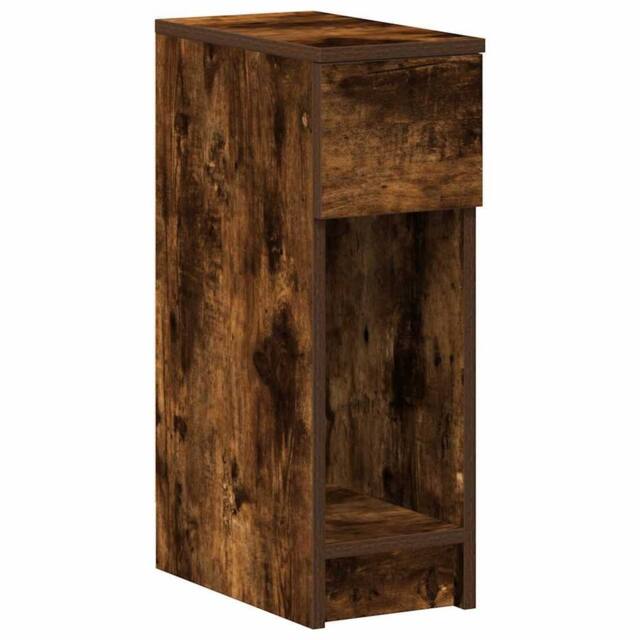 Berkfield Home Bedside Cabinet with Drawer Smoked Oak 20x36x60 cm in Brown - Size: 20 x 36 x 60 cm - image 1