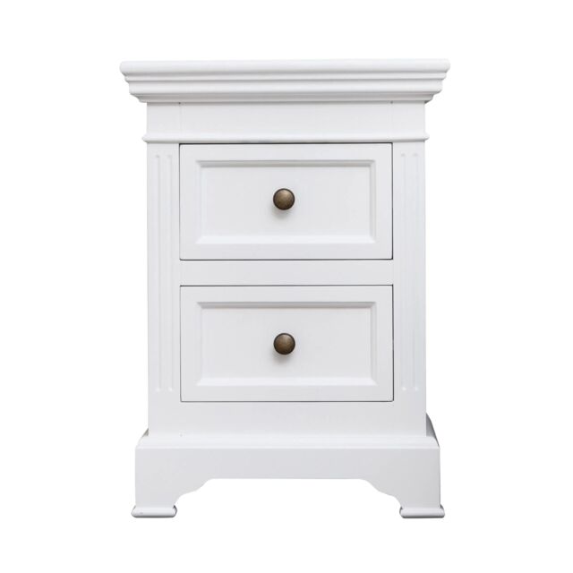 Melody Maison Large White 7 Drawer Chest Of Drawers & Pair Of Bedside Tables - Daventry White Range - image 1