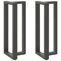 Berkfield Home Bar Table Legs T-Shaped¬†2 pcs Anthracite 40x35x(100-101) cm Steel in Dark Grey - thumbnail 2