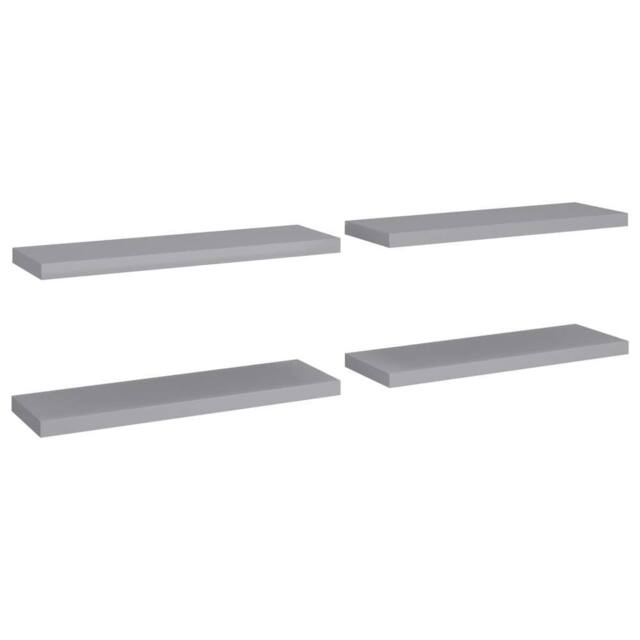 Berkfield Home Floating Wall Shelves 4 pcs Grey 80x23.5x3.8 cm MDF - image 1