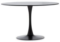 Modern Large Black Dining Table, Sturdy Table For Guests, Minimalist Design Dining Table For Breakfast