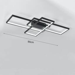 Neutral Style Rectangular LED Semi Flush Ceiling Light in Black - thumbnail 2