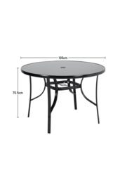 Living and Home 4-Seater Outdoor Garden Dining Table and Chairs Set in Black - thumbnail 5