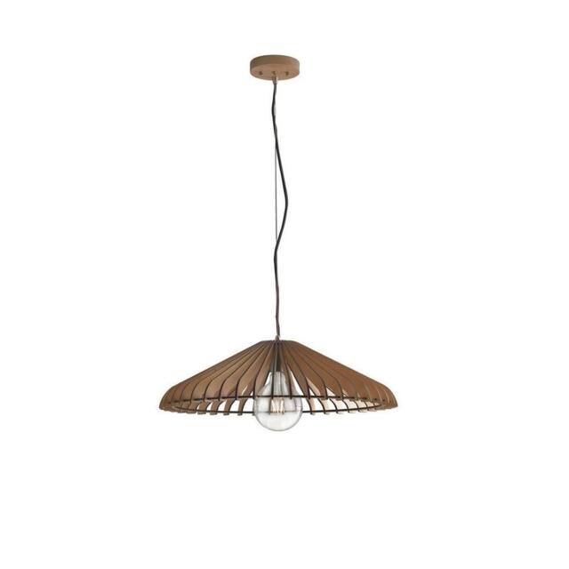 Netlighting CALDER Wire Frame Pendant Ceiling Light Wood 30x10.5cm in Brown - Size: 30x10.5 cm
