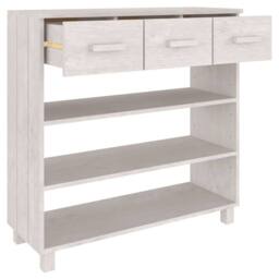 Berkfield Home Decorative Console Table HAMAR White 90x35x90 cm Solid Wood Pine - Size: 90 x 35 x 90 cm - thumbnail 7