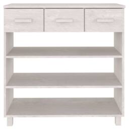 Berkfield Home Decorative Console Table HAMAR White 90x35x90 cm Solid Wood Pine - Size: 90 x 35 x 90 cm - thumbnail 5