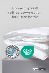 Homescapes Luxury Hotel Soft as Down Super Microfibre 2.5 Tog Summer Duvet in White - Size: Super King - thumbnail 2