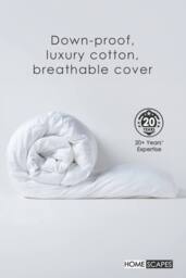 Homescapes Luxury Hotel Soft as Down Super Microfibre 2.5 Tog Summer Duvet in White - Size: Super King - thumbnail 3