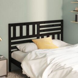 Berkfield Home Bed Headboard Black 146x4x100 cm Solid Wood Pine - Size: 146 x 4 x 100 cm - thumbnail 1