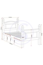 Seconique Corona 3' Single Bed High Foot End in Natural - thumbnail 6
