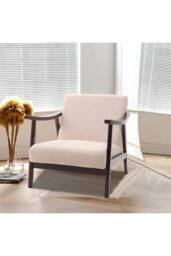 Comfortable Upholstered Accent Chair for Living Room in Beige - thumbnail 7