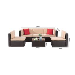 Lishetimig 6PCS Outdoor Garden Patio Rattan Furniture Set in Dark Brown - thumbnail 8