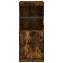 Berkfield Home Sideboard with LED Lights Smoked Oak 41x37x100 cm in Brown - Size: 41 x 37 x 100 cm - thumbnail 6