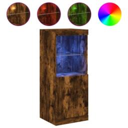 Berkfield Home Sideboard with LED Lights Smoked Oak 41x37x100 cm in Brown - Size: 41 x 37 x 100 cm - thumbnail 3