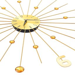 Berkfield Home Wall Clock Metal 70 cm Golden in Gold - thumbnail 4