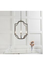 Netlighting Lainey 4 Light Ceiling Pendant Antique Brass Plate & Clear Crystal Glass E14 in Gold - thumbnail 3