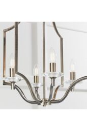 Netlighting Lainey 4 Light Ceiling Pendant Antique Brass Plate & Clear Crystal Glass E14 in Gold - thumbnail 6