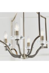 Netlighting Lainey 4 Light Ceiling Pendant Antique Brass Plate & Clear Crystal Glass E14 in Gold - thumbnail 5