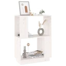 Berkfield Home Classic Book Cabinet/Room Divider White 51x25x70 cm Solid Wood Pine - Size: 51 x 25 x 70 cm - thumbnail 4
