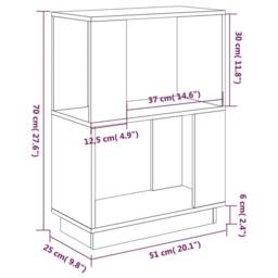 Berkfield Home Classic Book Cabinet/Room Divider White 51x25x70 cm Solid Wood Pine - Size: 51 x 25 x 70 cm - thumbnail 8