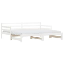 Berkfield Home Beautiful Daybed with Trundle White 90x200 cm Solid Wood Pine - thumbnail 3