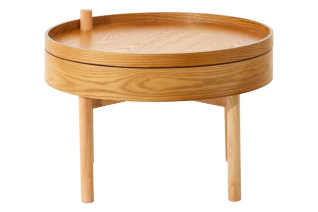 Orsina Versatile Revolving Top Side Table, Industrial Design Bedroom Table, Everyday Use Side Table For Lounge in Natural - image 1