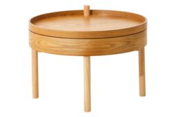 Orsina Versatile Revolving Top Side Table, Industrial Design Bedroom Table, Everyday Use Side Table For Lounge in Natural - thumbnail 3