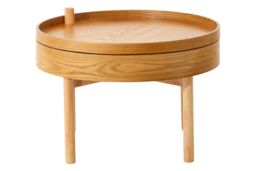 Orsina Versatile Revolving Top Side Table, Industrial Design Bedroom Table, Everyday Use Side Table For Lounge in Natural - thumbnail 1