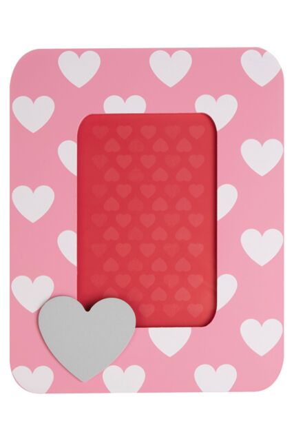 Orsina Interiors Premier Kids Heart Design Photo Frame, Personalised Photo Frame, Living Room Photo Frame, Modern Single Photo Frame in Pink - image 1