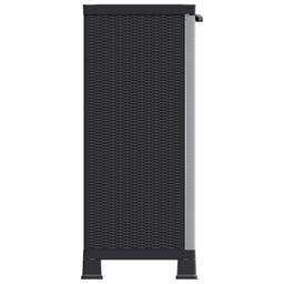 Berkfield Home Plastic Cabinet 68x39x92 cm Rattan Design in Grey - Size: 68 x 39 x 92 cm - thumbnail 4