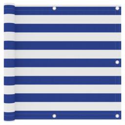 Berkfield Home Balcony Screen White & Blue 90x600 cm Oxford Fabric - thumbnail 2
