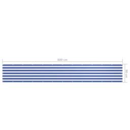 Berkfield Home Balcony Screen White & Blue 90x600 cm Oxford Fabric - thumbnail 5